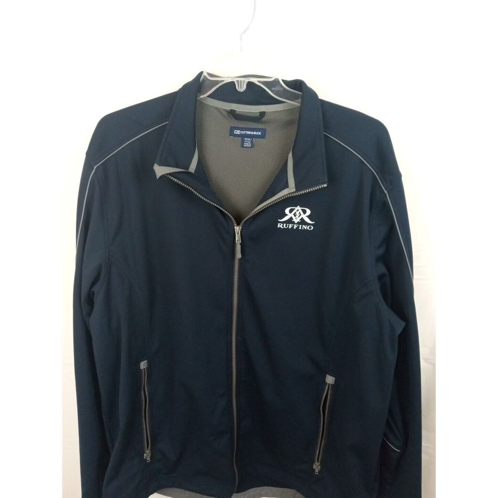 Men's XXXL Cutter And‎ Buck Ruffino Blue Gray Piping Windbreaker 100%...